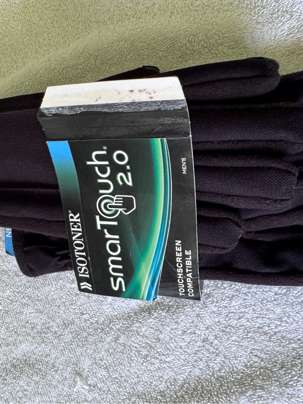 Isotoner Smartouch 2.0 Men Black Gloves Size Large L Touchscreen Compatible NWT